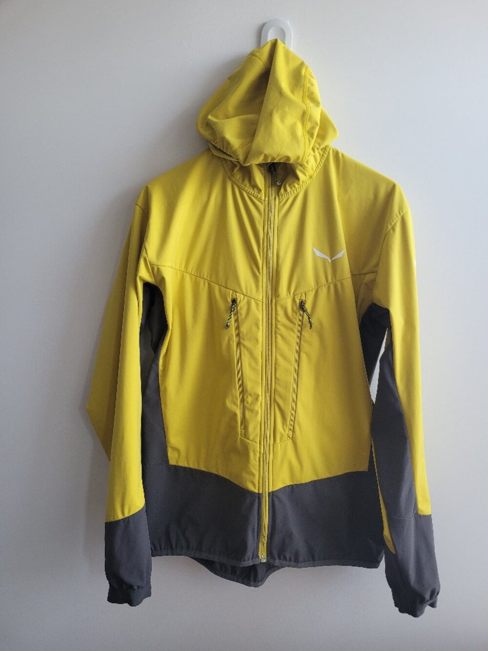 Salewa Men's Pedroc Hybrid Hooded Softshell Chartreuse & Grey Jacket-Small